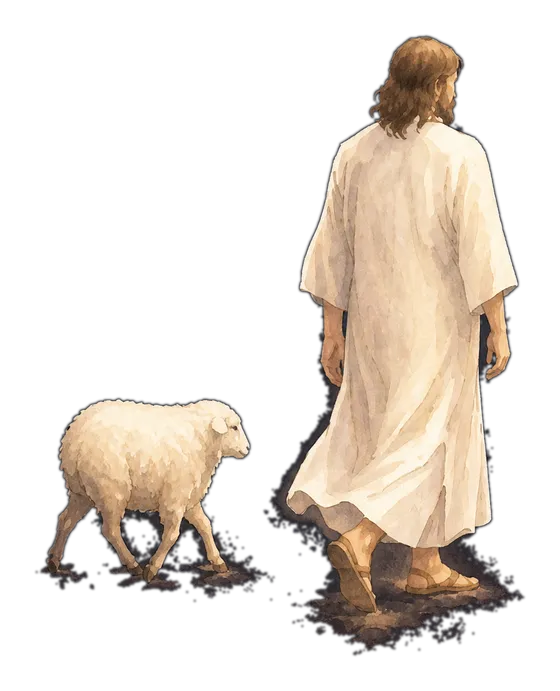 A lamb wandering away from the Shepherd
